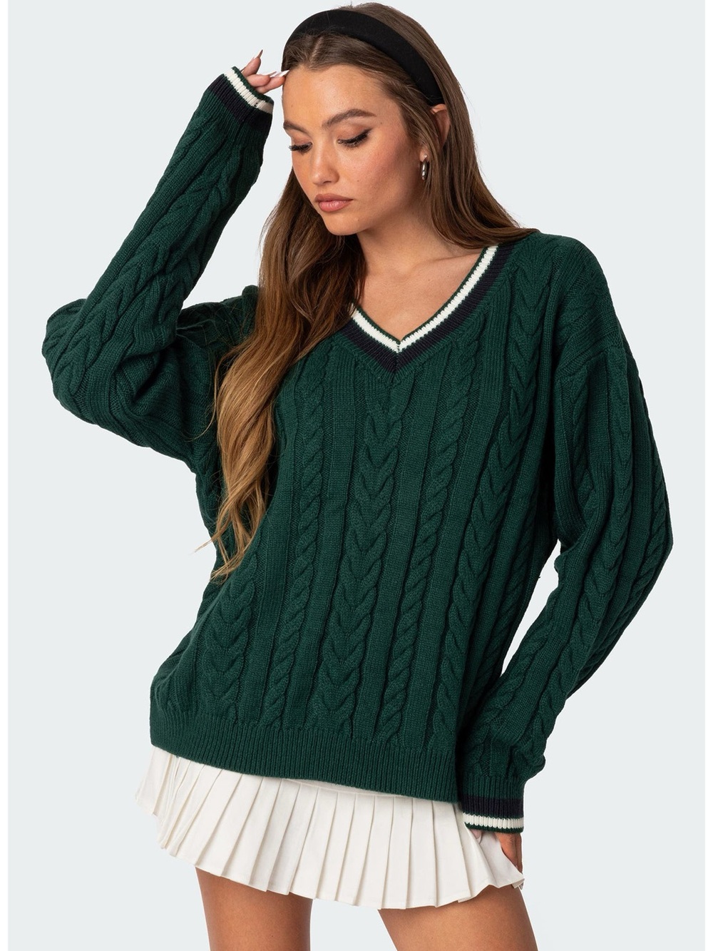 Edikted Amoret Oversize Cable Sweater
